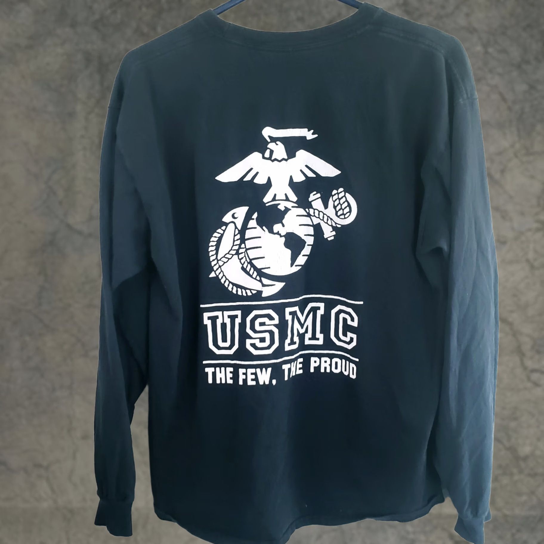 Vintage USMC Marines Men’s M Long Sleeve Black T-Shirt Pullover The Few The Proud Graphic Tee Clothing Mens Shirt Size US M / EU 48-50 / 2 - 1 Thumbnail