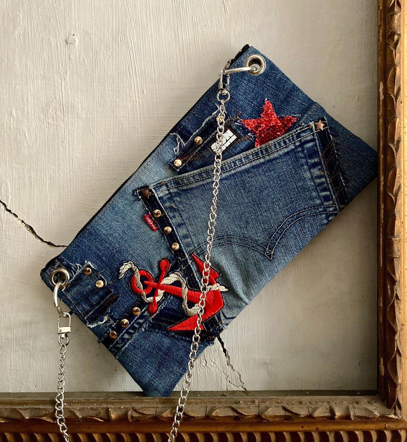 Levi's Made & Crafted upcycled Levis clutch bag by sunflower Size ONE SIZE - 5 Thumbnail