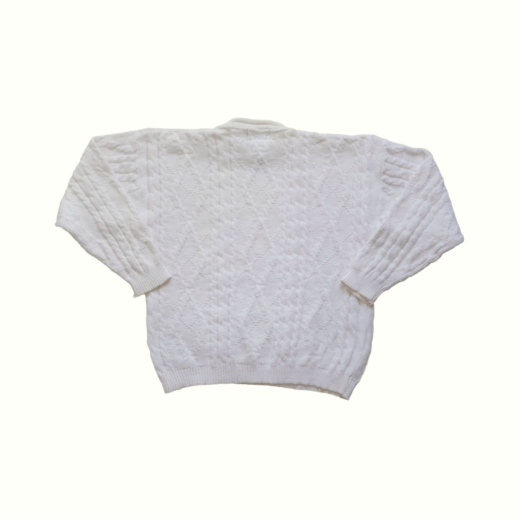 Eddie Bauer VINTAGE Eddie Bauer Cotton Knit Sweatshirt Crewneck WMNS SZ L White 90s USA MADE Cable Knit Sweatshirt Womens Mens? Size US L / EU 52-54 / 3 - 3 Thumbnail