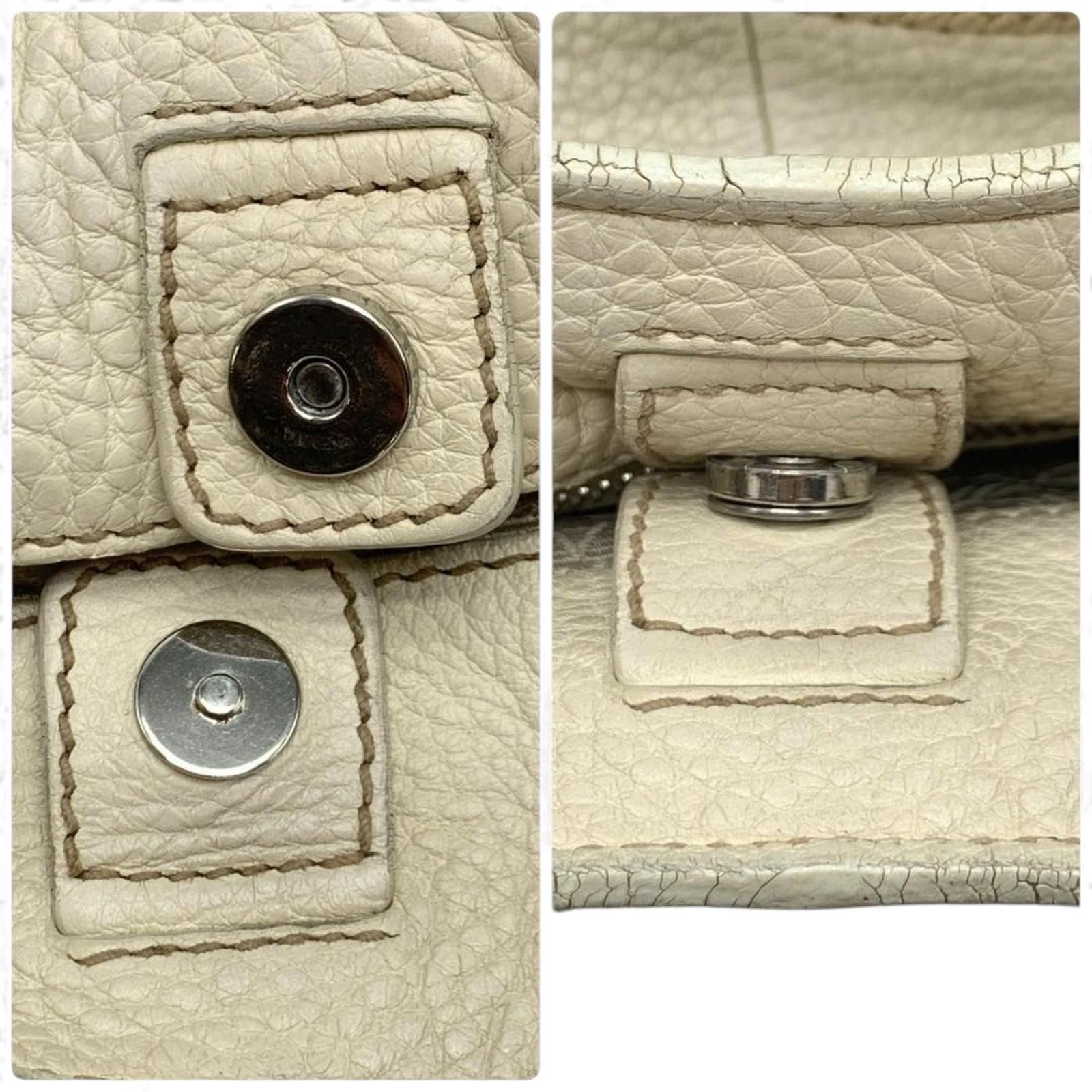 Prada Prada - Light Grey Leather Hobo Shoulder Bag Size ONE SIZE - 8 Thumbnail
