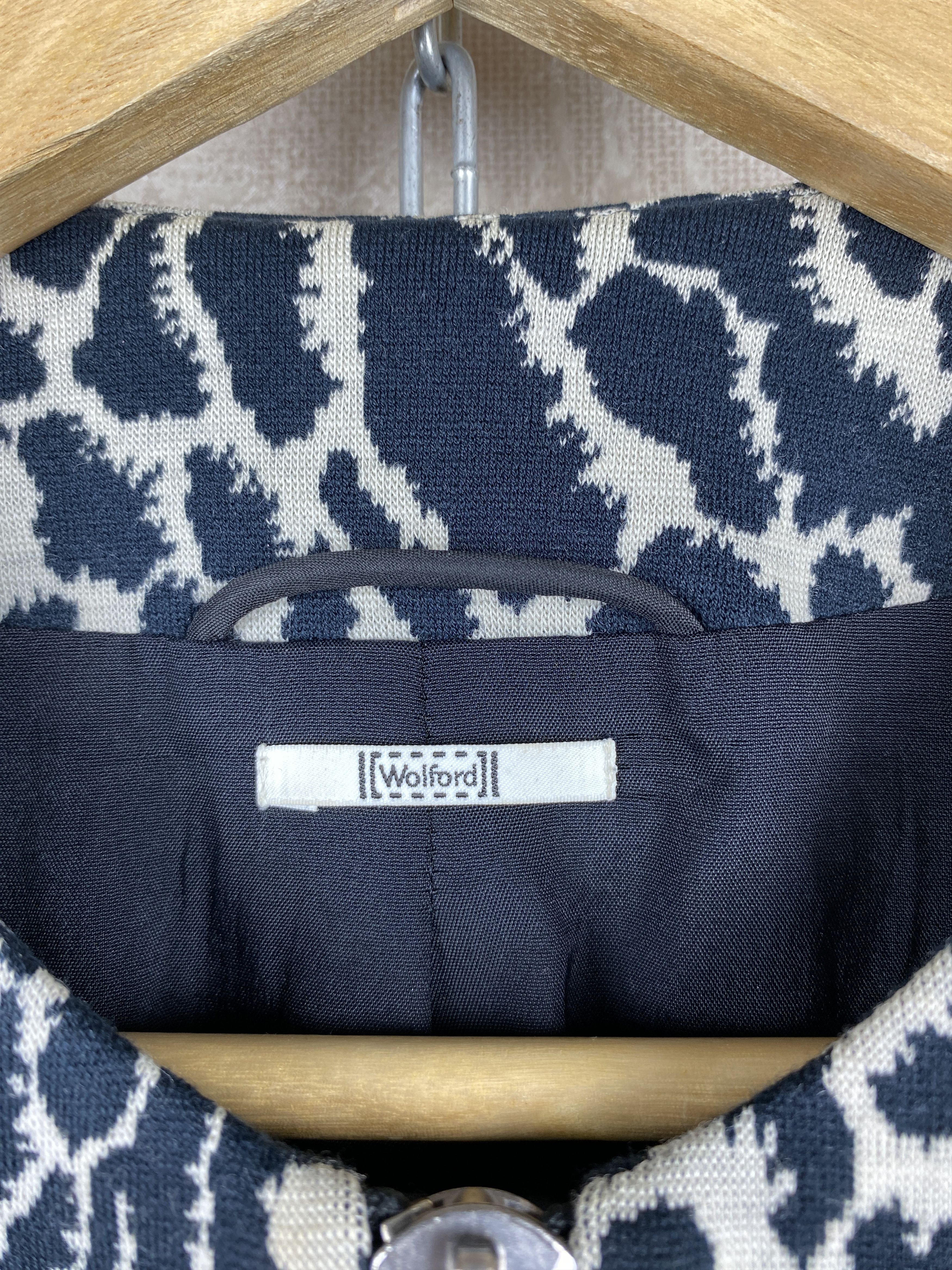Designer × Wolford Wolford Cotton Wool Animal Print Cropped Zip Jacket Blazer Size S / US 4 / IT 40 - 7 Thumbnail