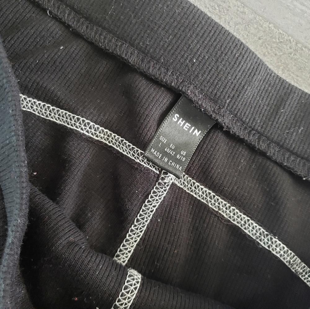 Shein Black White Stitched SHEIN Legging Size 36" / US 14 / IT 50 - 3 Thumbnail