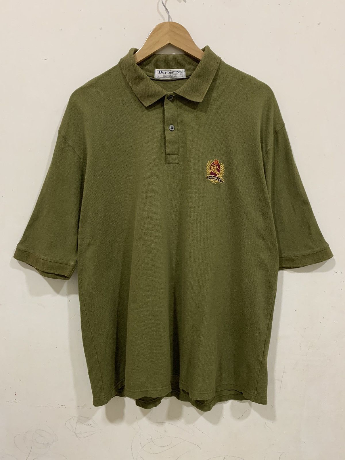 Burberry Vintage Burberrys Made In England Logo Polo Shirt Size US L / EU 52-54 / 3 - 1 Thumbnail