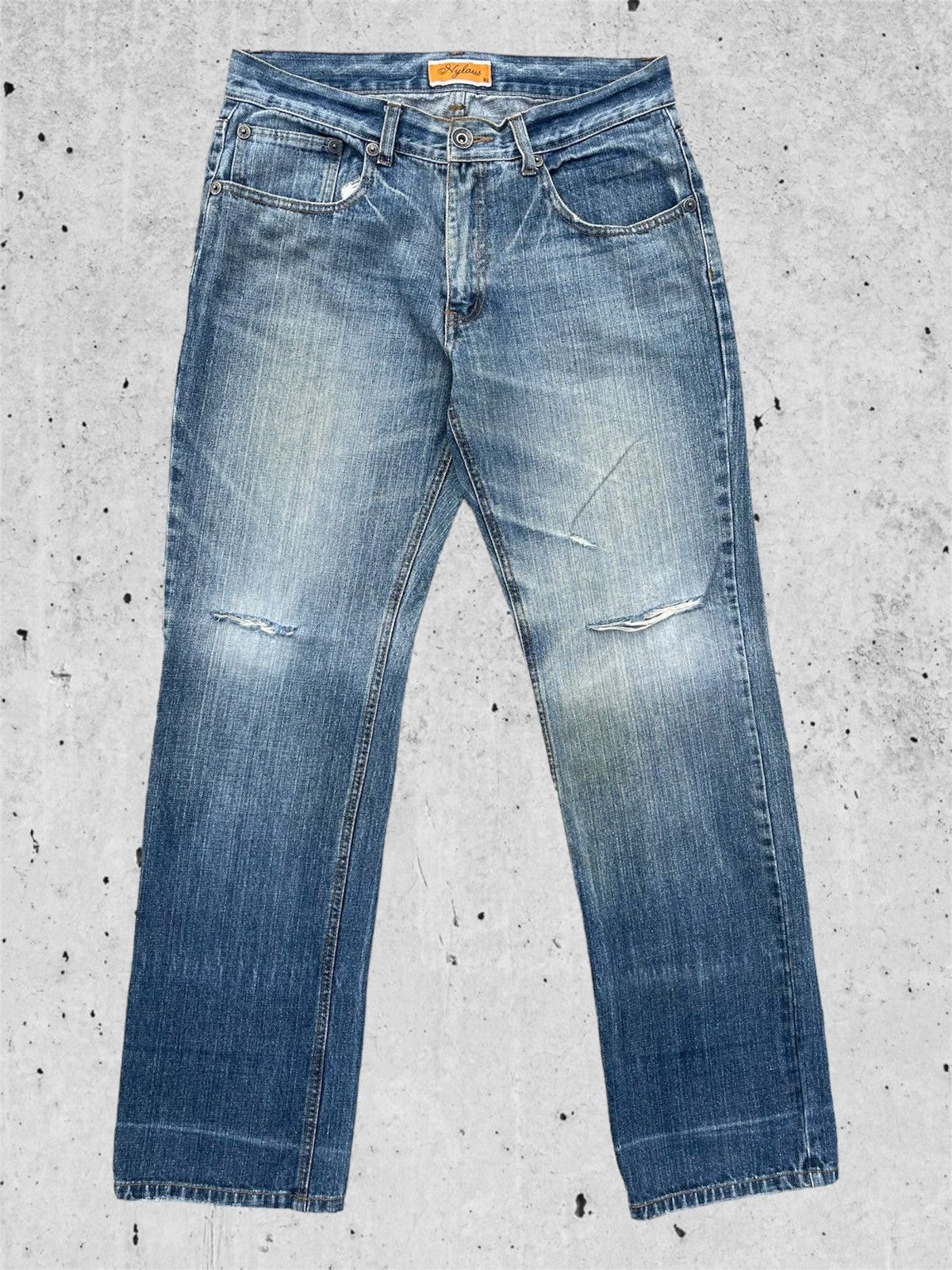Japanese Brand 🔥 Nylaus Distressed Denim Streetwear W32🔥 Size US 32 / EU 48 - 2 Thumbnail