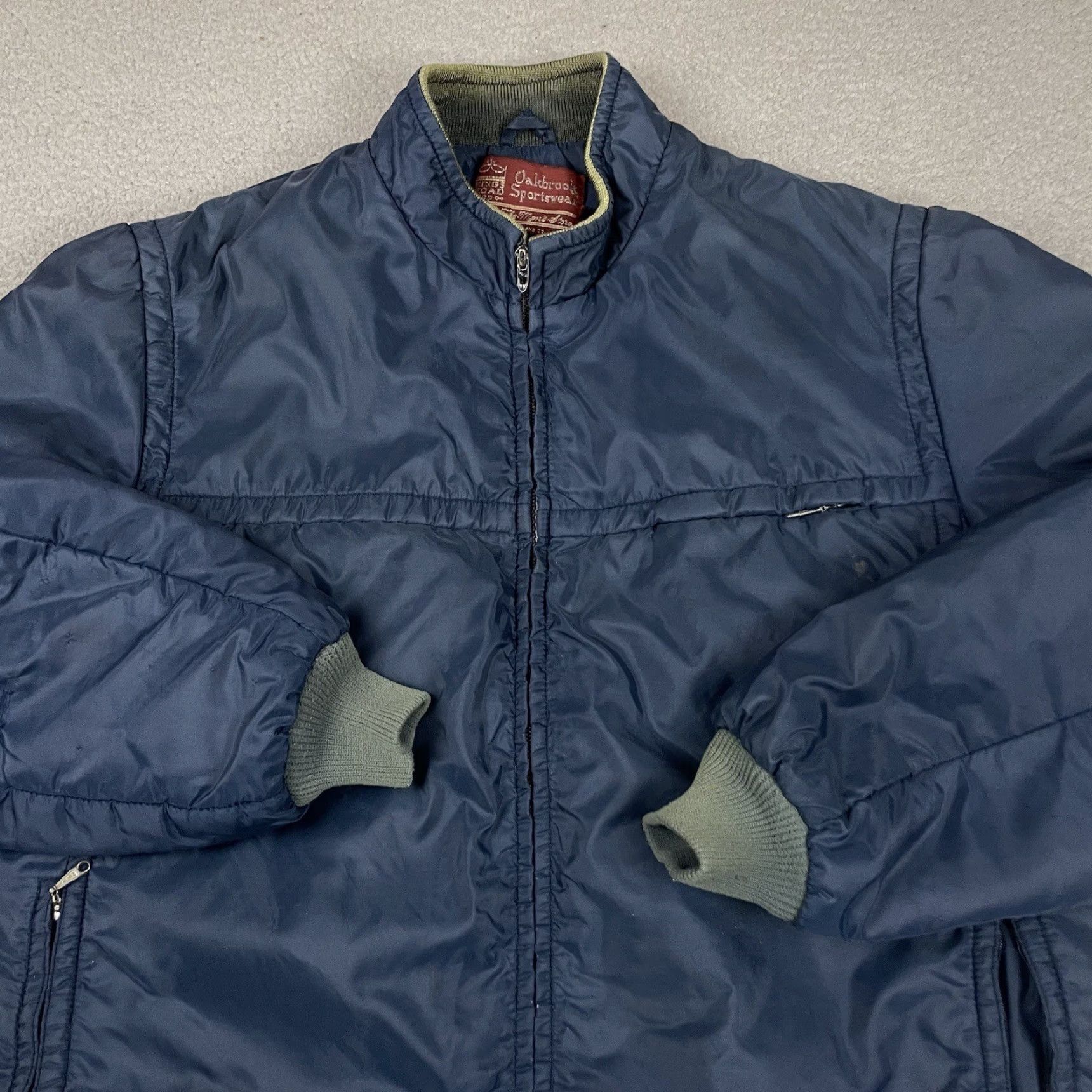 Vintage VINTAGE Oakbrook Sportswear Jacket Men 46 Blue Full Zip Bomber 1960s 1950s Vtg Size US S / EU 44-46 / 1 - 2 Thumbnail