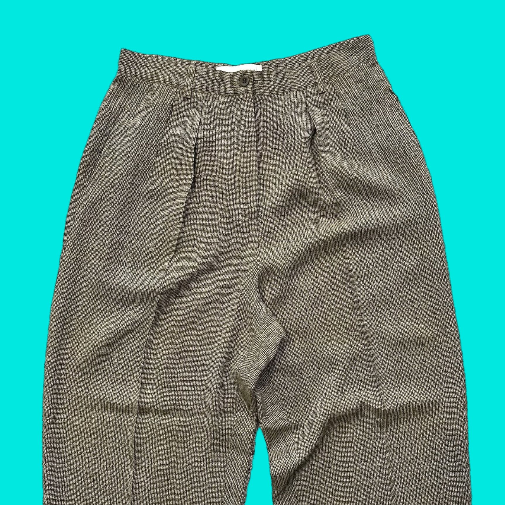 Anne Klein Anne Klein Dress Pants Womens 10 Houndstooth High Waist Pleated Flat Front Brown 90s Dress Pants Womens 10 Size 32" / US 10 / IT 46 - 1 Thumbnail