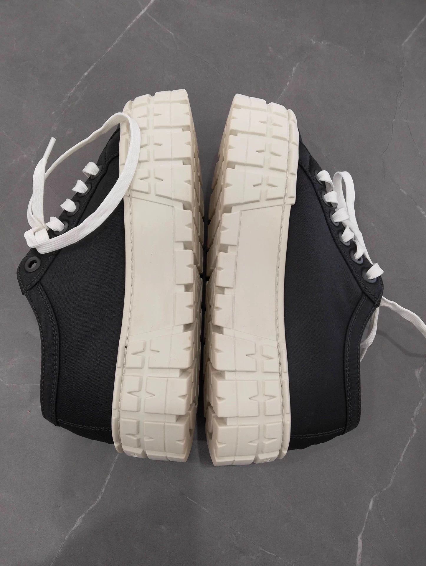 Prada Prada Black White Nylon Cracker Platform 35 Size US 4 / IT 34 - 2 Thumbnail