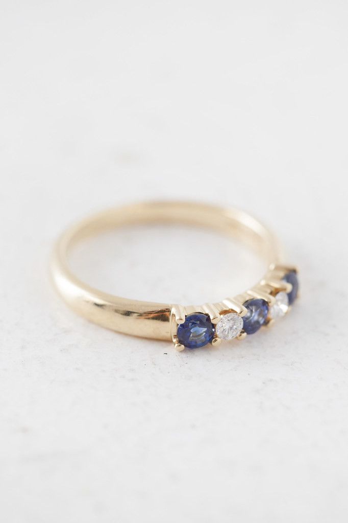 Tiffany & Co. Tiffany & co 18k gold ring w/ diamonds & sapphires Size ONE SIZE - 5 Thumbnail
