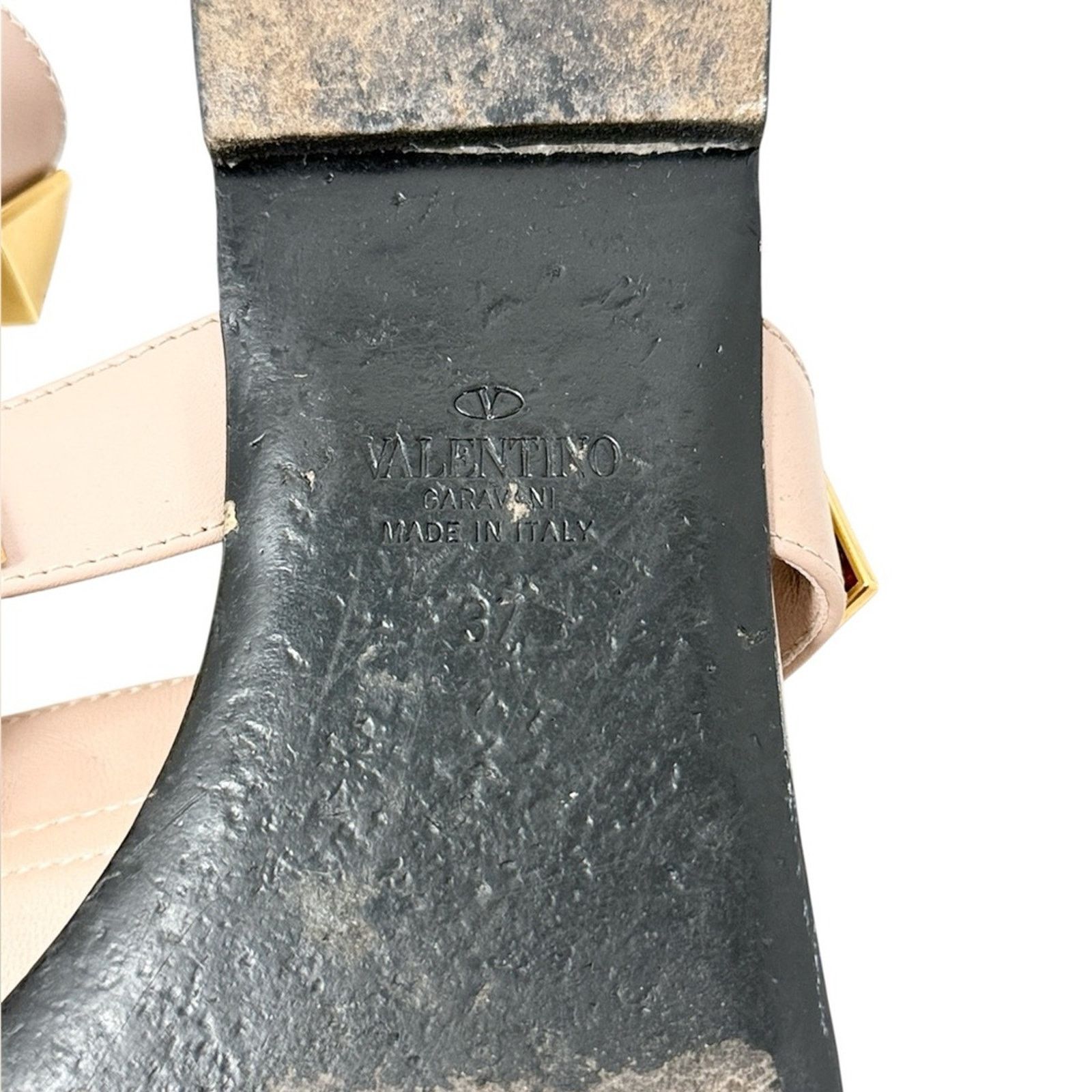 Valentino Valentino Garavani Roman Stud Flat Slide Neutral Sandals Size US 7 / IT 37 - 8 Thumbnail