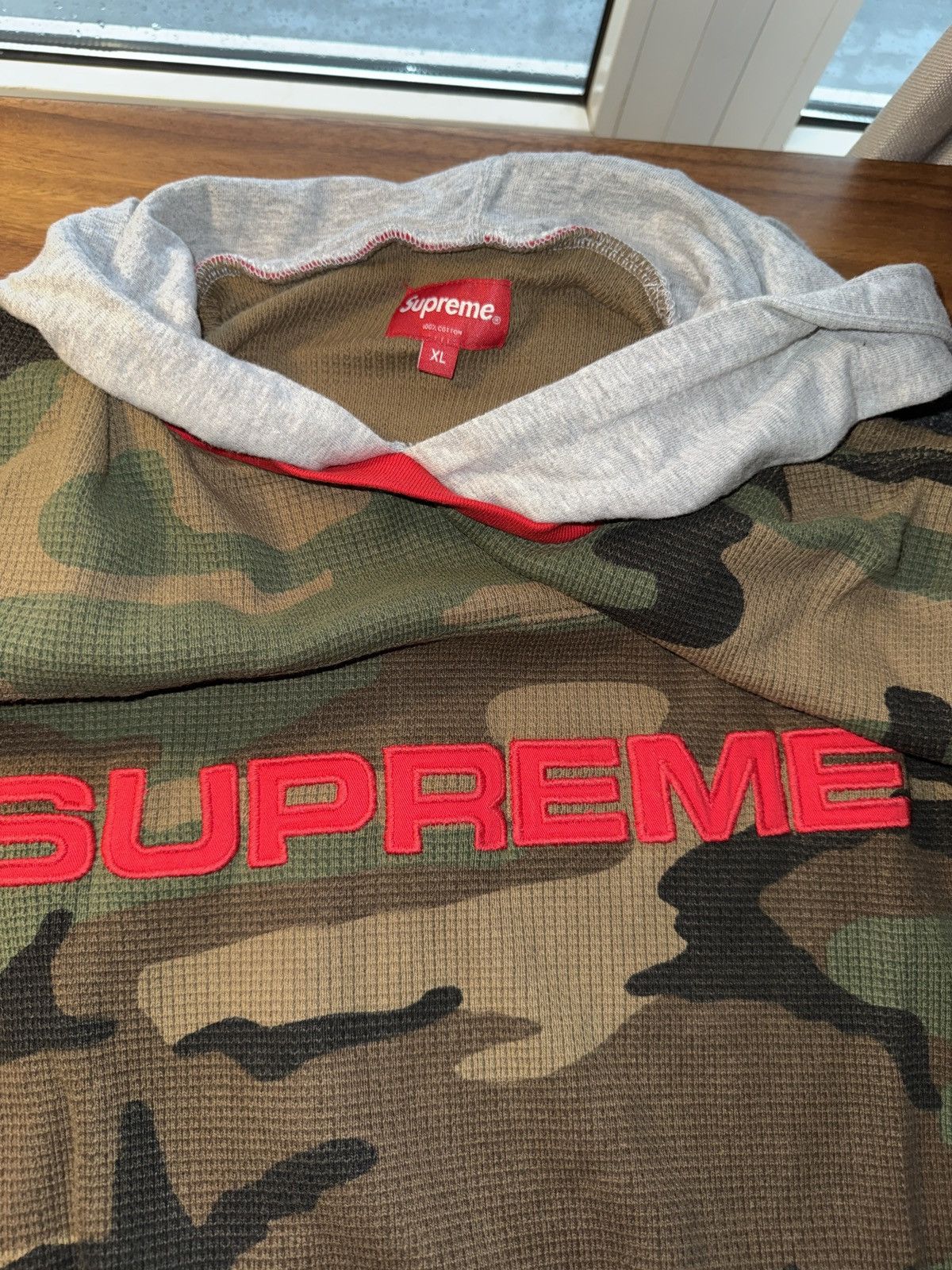 Supreme Supreme Hooded Waffle Ringer FW17 Woodland Camo XL Deadstock Size US XL / EU 56 / 4 - 11 Thumbnail