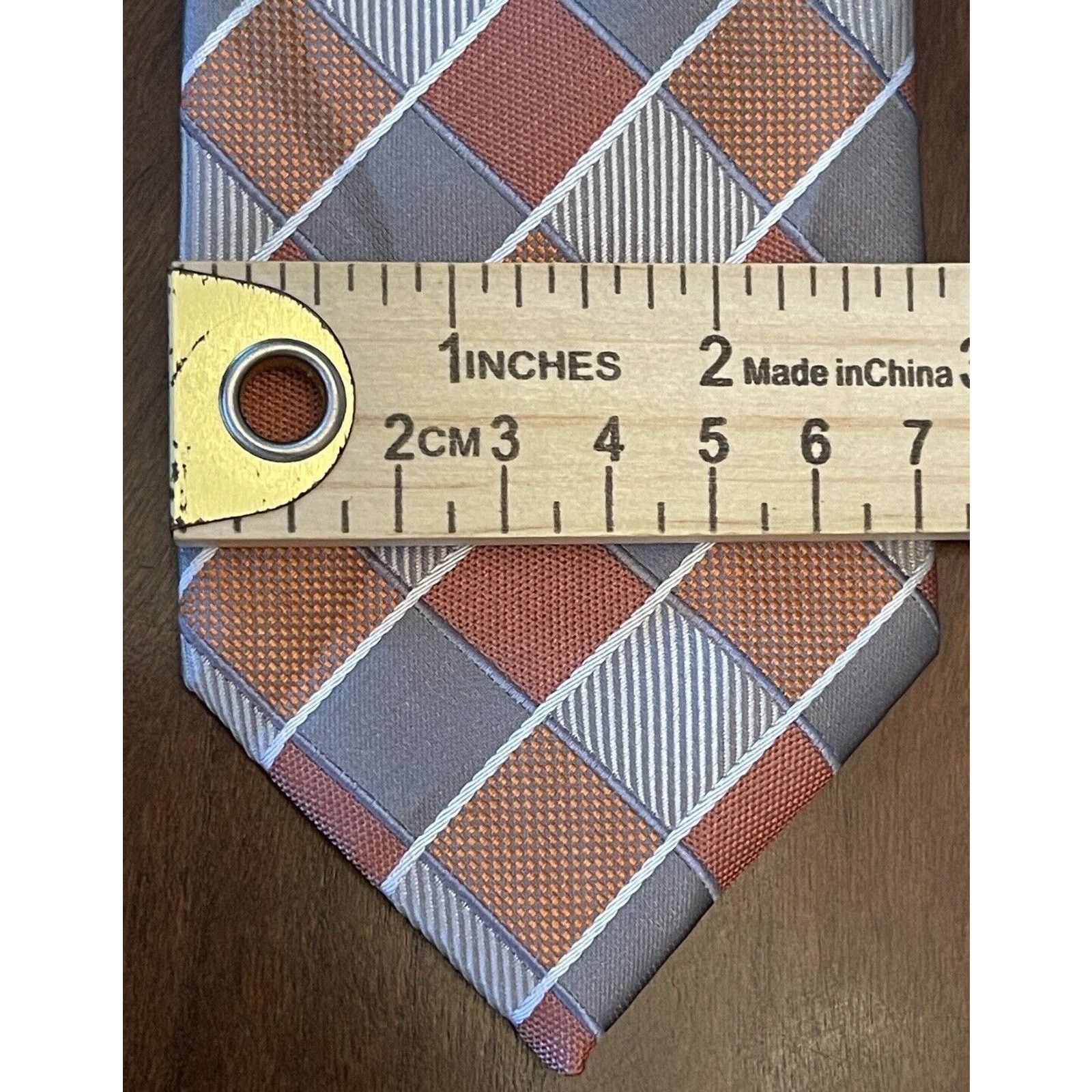 Geoffrey Beene Geoffrey Beene Orange Gray 100% Polyester Made In China Size ONE SIZE - 4 Thumbnail