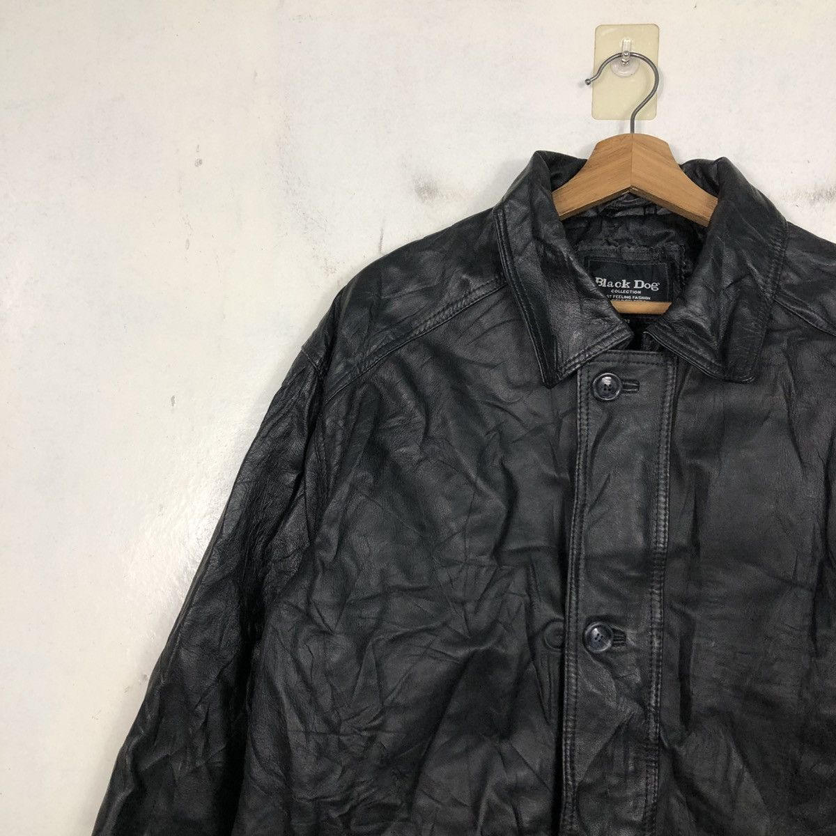 Japanese Brand 📌Vintage Leather Jacket Black Dog Blanket Issey Miyake Size US M / EU 48-50 / 2 - 9 Thumbnail