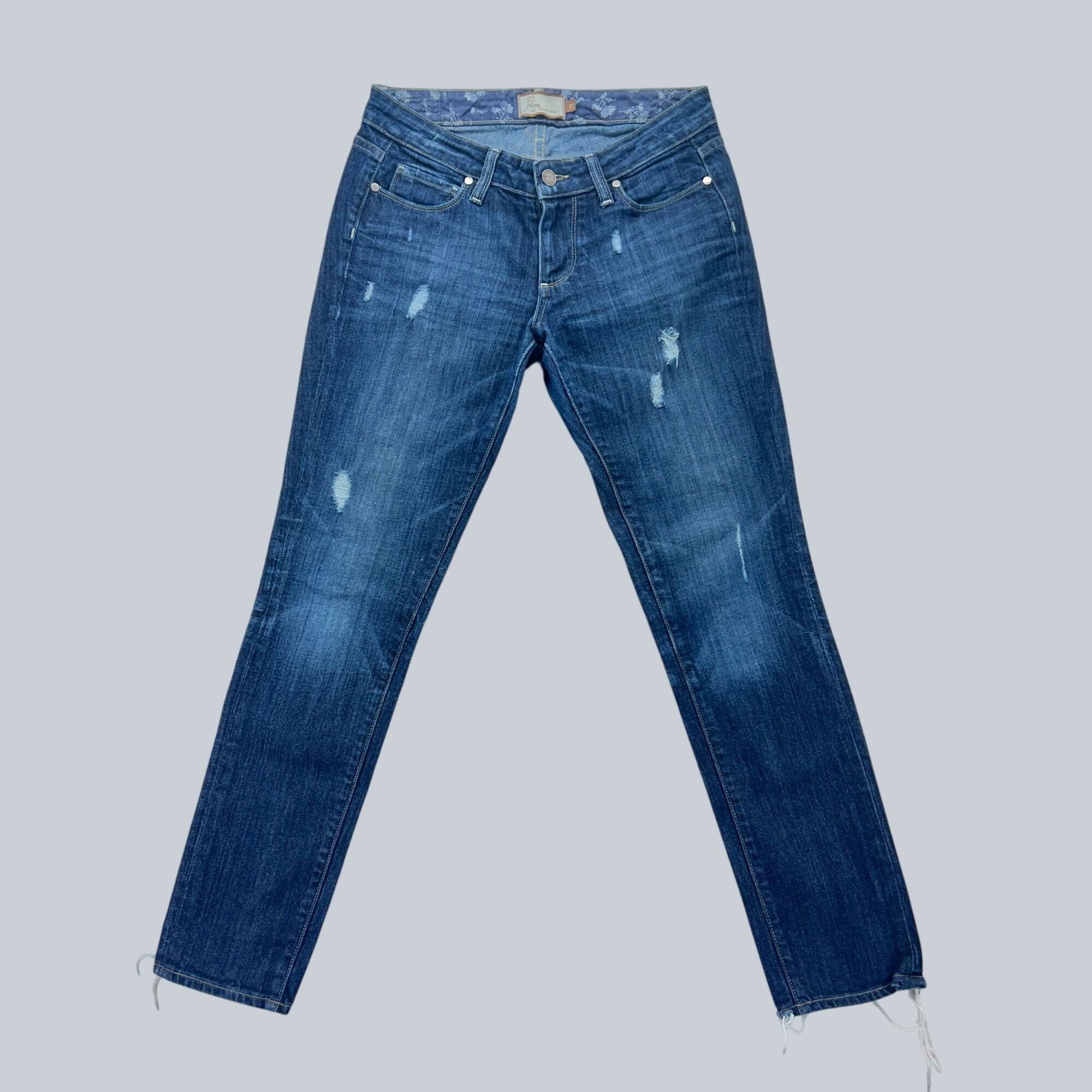 Paige Paige Skyline Ankle Peg Distressed Premium Denim Jeans Size Size 27" / US 4 / IT 40 - 1 Thumbnail