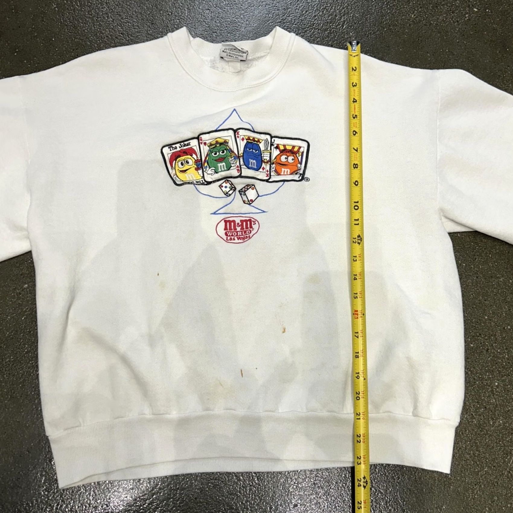 Vintage VINTAGE M&M's Sweatshirt Mens XL White Graphic Print Las Vegas Playing Cards Embroidered Logo Size US XL / EU 56 / 4 - 4 Thumbnail