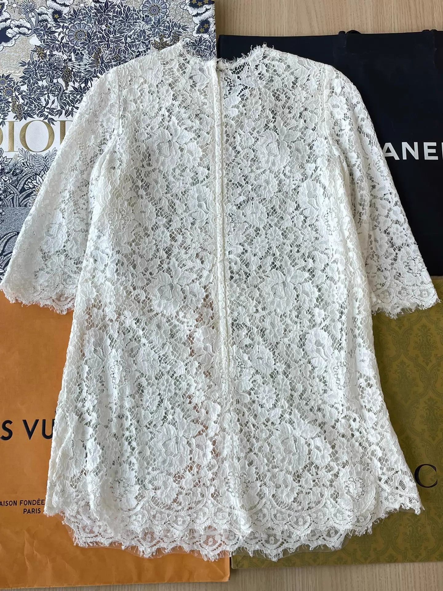 Dolce & Gabbana Dolce&Gabbana White Lace Beaded Dress Size 40 Size S / US 4 / IT 40 - 3 Thumbnail