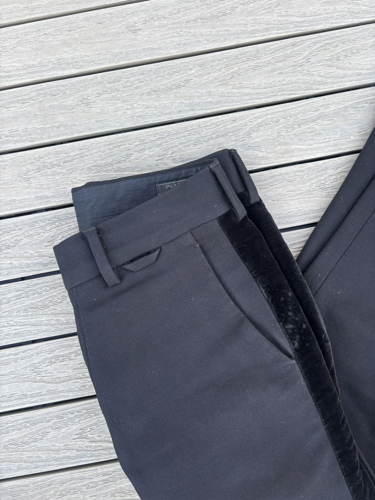Prada Prada Velvet Stripe Trousers – Size 48 Size 48R - 8 Thumbnail