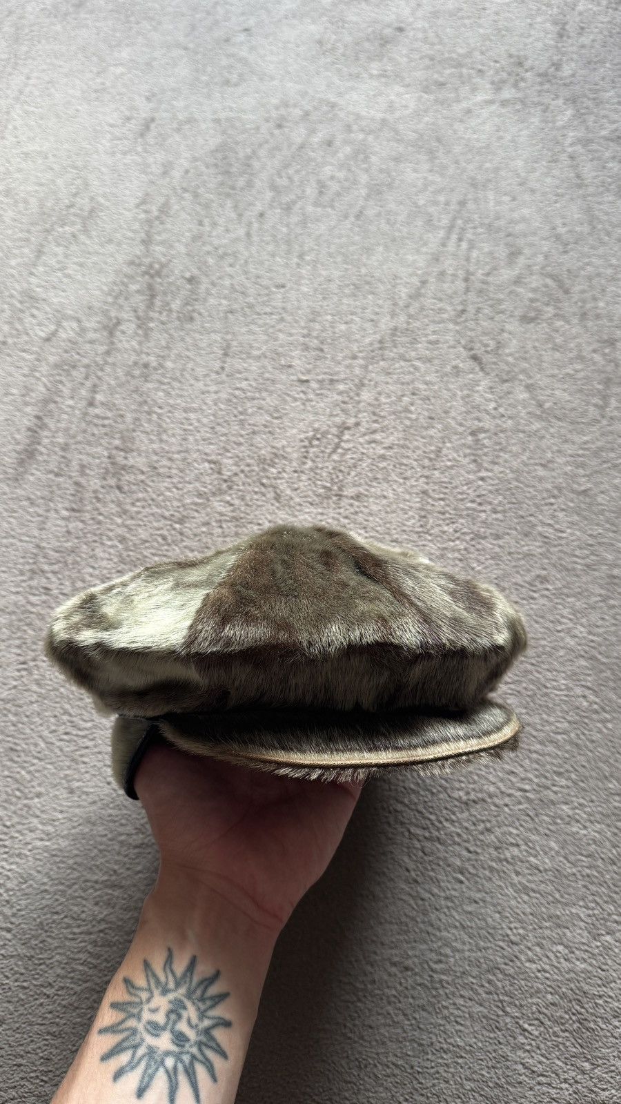 Vintage Rare Fur Leather Beretta Flat Hat margiela gucci ysl chanel Size ONE SIZE - 4 Thumbnail