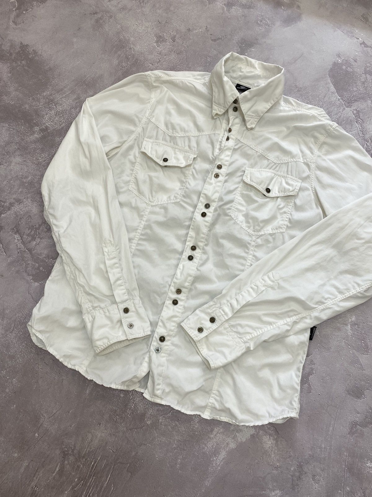 Vintage Vintage Versace Metal Buttons Shirt Long Sleeve Size L / US 10 / IT 46 - 2 Thumbnail