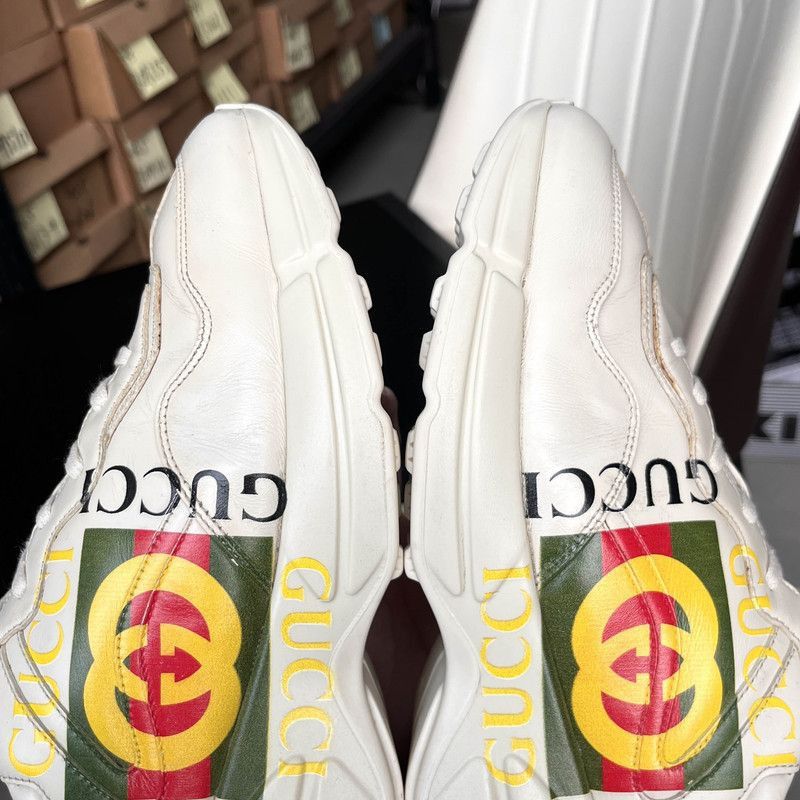 Gucci Gucci Rhyton Logo Cream Dad Sneakers - Size US 10.5 / EU 43-44 - 4 Thumbnail