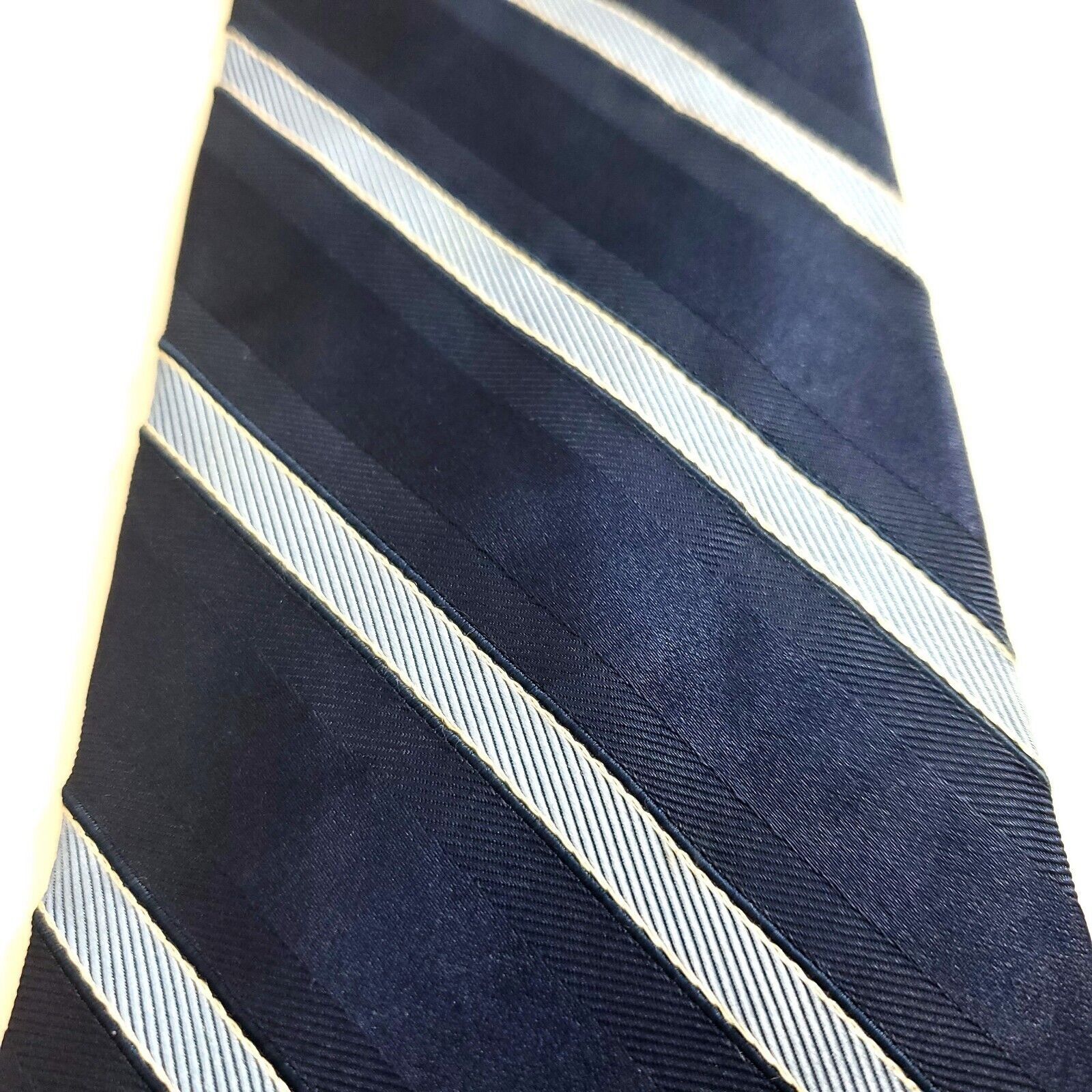 Tommy Hilfiger Tommy Hilfiger Blue Striped Woven Silk Tie Size ONE SIZE - 2 Thumbnail