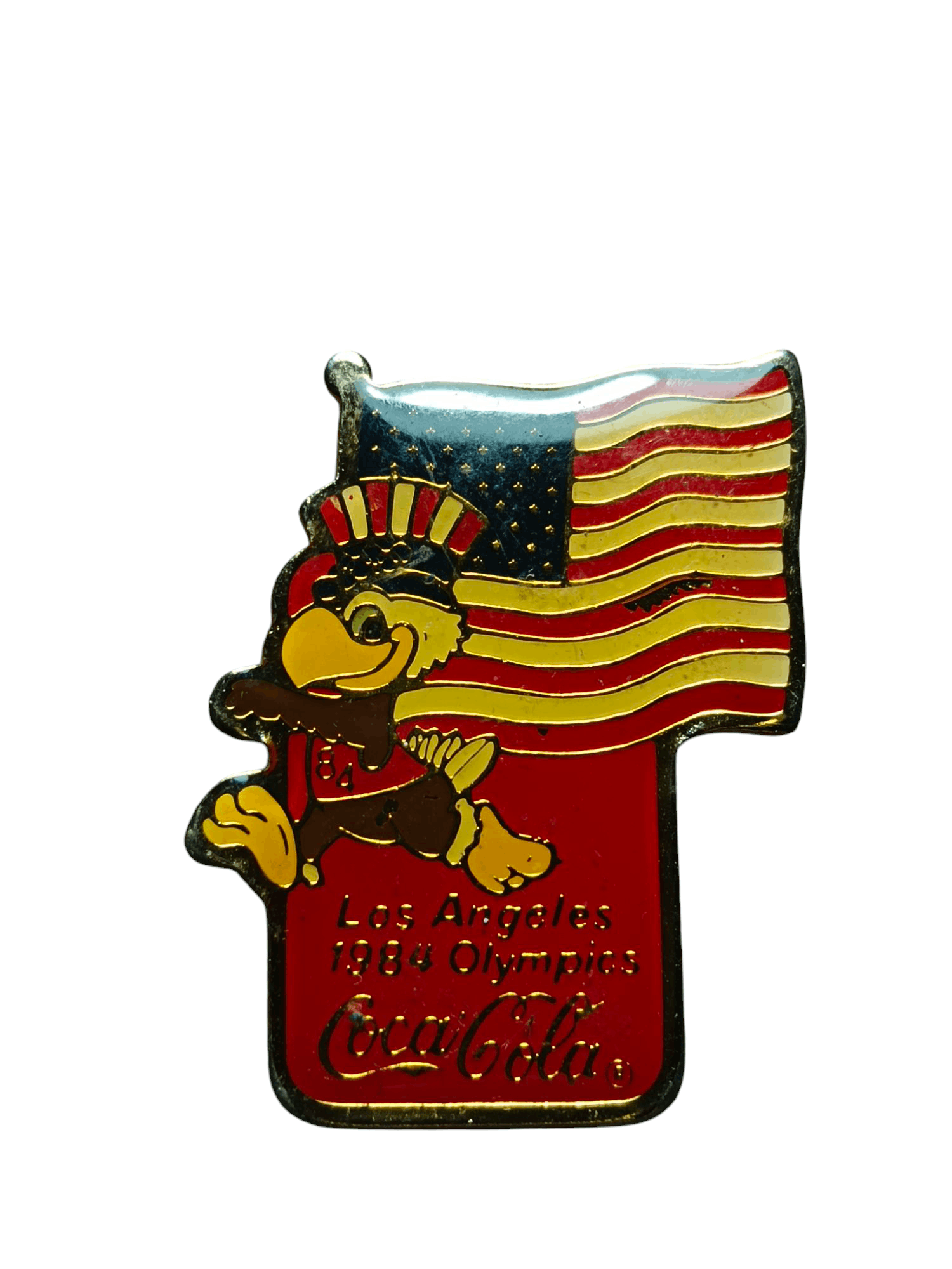 Coca Cola × USA Olympics Vintage 1984 Los Angeles Olympic CA Coca Cola Pin Badge Size ONE SIZE - 1 Thumbnail