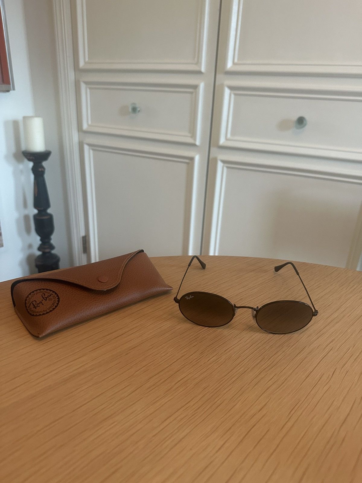 RayBan Never worn blacked out Oval shaped Raybans Size ONE SIZE - 2 Thumbnail