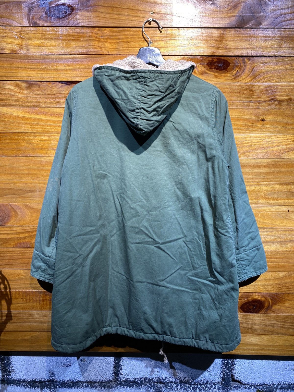Japanese Brand Vintage Caliner Sherpa-Lined Hooded Coat – 1990s Unisex Size M / US 6-8 / IT 42-44 - 10 Thumbnail