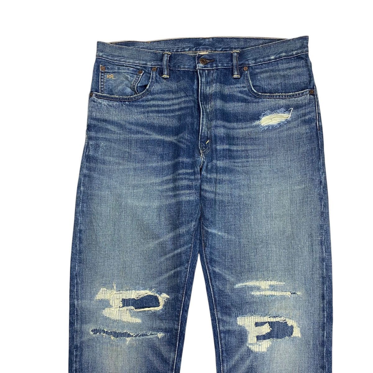 RRL Ralph Lauren RRL Ralph Lauren Distressed Patchwork Denim Pants Size US 36 / EU 52 - 6 Thumbnail
