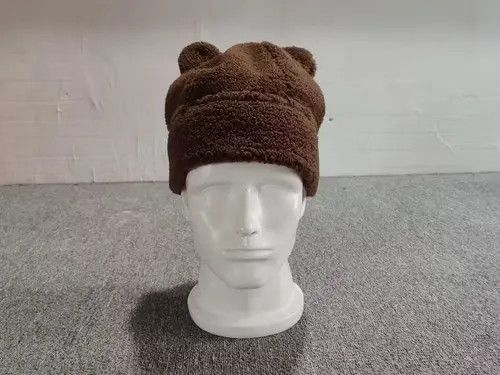 Other Bear Ears Fleece Beanie Hat Brown Color Size S/M Size ONE SIZE - 4 Thumbnail