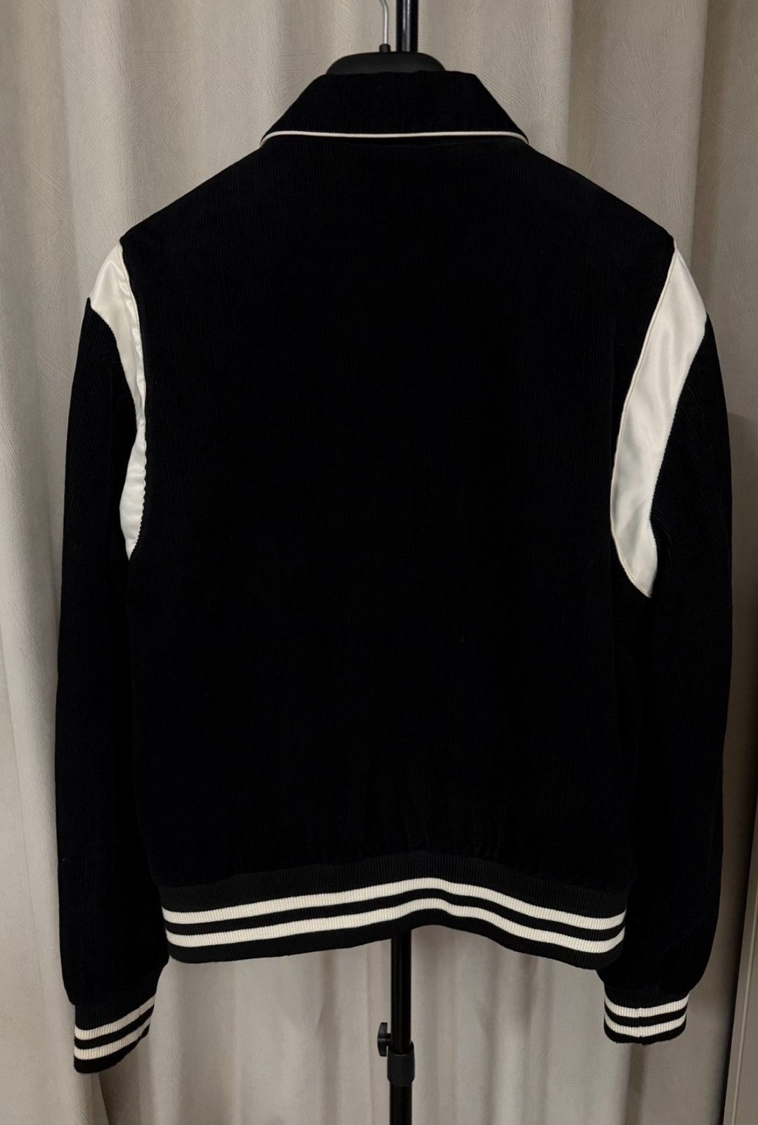 Celine CELINE 2020SS BlackWhite Colorblock Corduroy Varsity Jacket Size US S / EU 44-46 / 1 - 2 Thumbnail