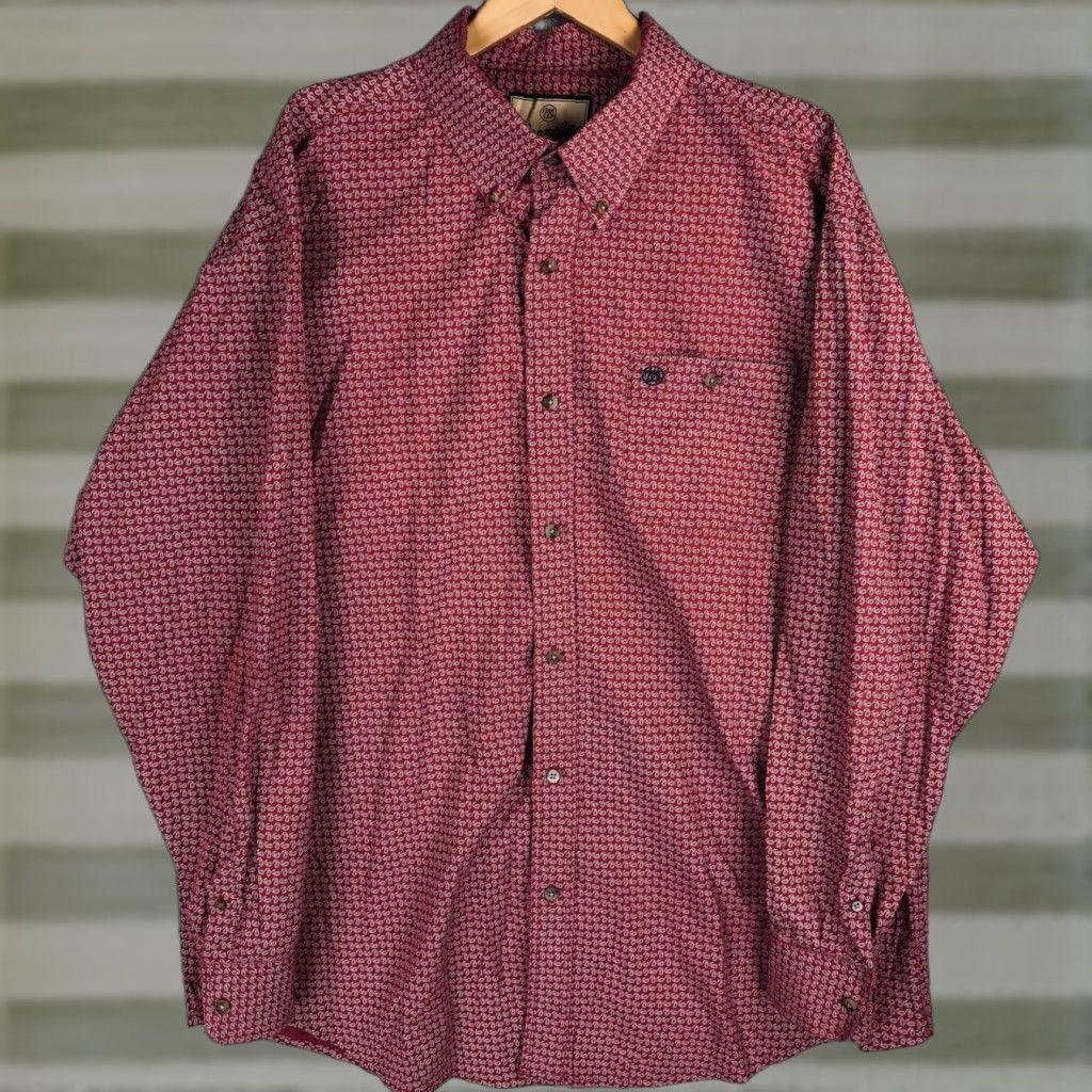 Wrangler VINTAGE Wrangler Shirt Mens 2XL Red Paisley All Over Print Western Long Sleeve Cowboy Shirt Size US XXL / EU 58 / 5 - 1 Thumbnail