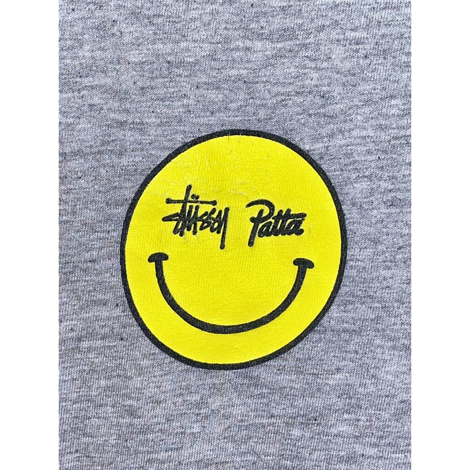 Stussy Stussy x Patta Smiley Tee Gray Yellow Logo Graphic T-Shirt M Size US M / EU 48-50 / 2 - 5 Thumbnail