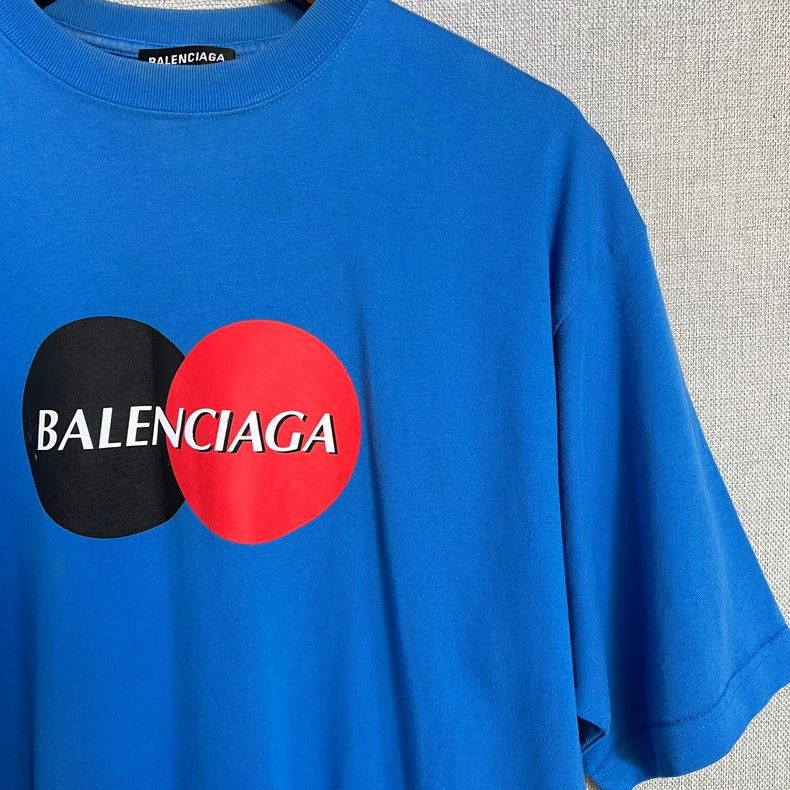Balenciaga Balenciaga Blue MasterCard printed logo short sleeves 2503- Size US XS / EU 42 / 0 - 3 Thumbnail