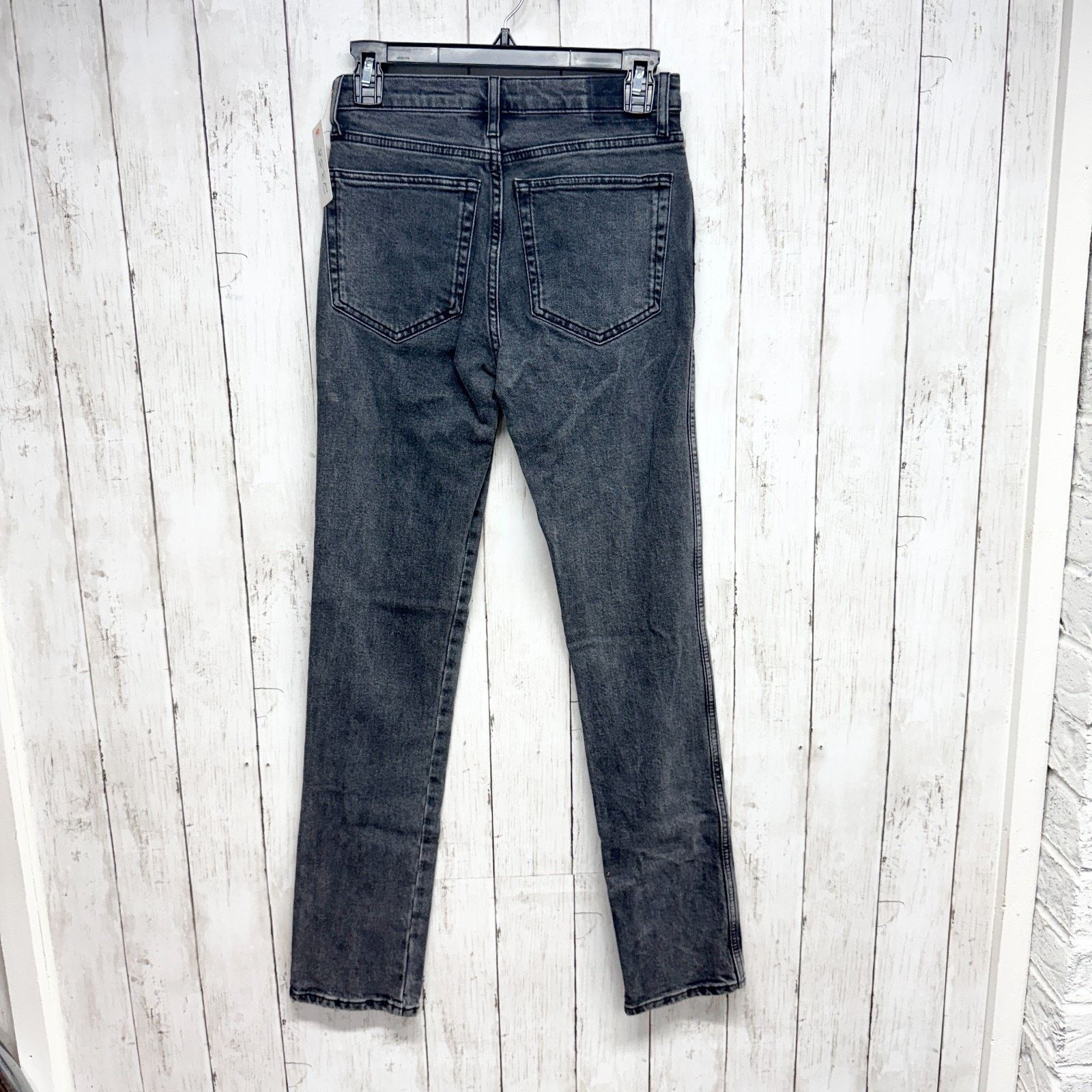 Zara Zara Pants Sz 2 Washed Black High Rise Straight Denim Jeans Size 26" / US 2 / IT 38 - 6 Thumbnail