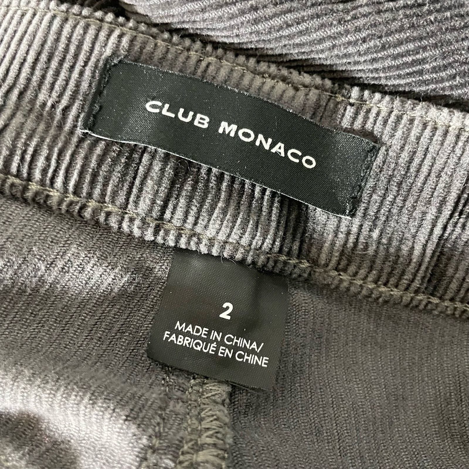 Club Monaco Club Monaco Women's Charcoal Gray Corduroy Pants - Size 2 Size 26" / US 2 / IT 38 - 3 Thumbnail