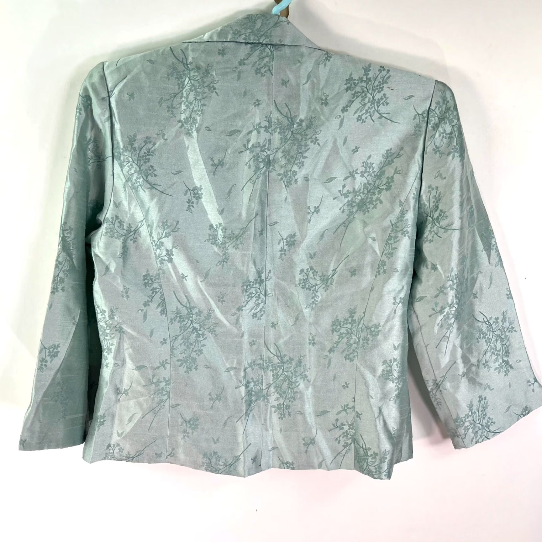 Coldwater Creek Coldwater Creek Shacket Jacket Blazer Green 8 Sequin Pads Mint Sherbet Muted Green Satin 3/4 Sleeve Mid-Length Womens Vintage No Size M / US 6-8 / IT 42-44 - 7 Thumbnail
