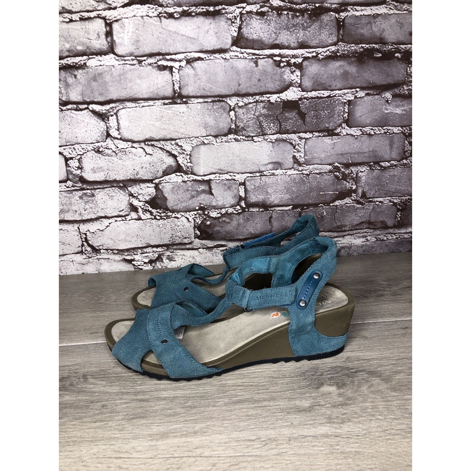 Merrell Merrell Revalli Dragonfly Blue Teal Leather Strappy Wedge Sa Size US 7 / IT 37 - 1 Thumbnail