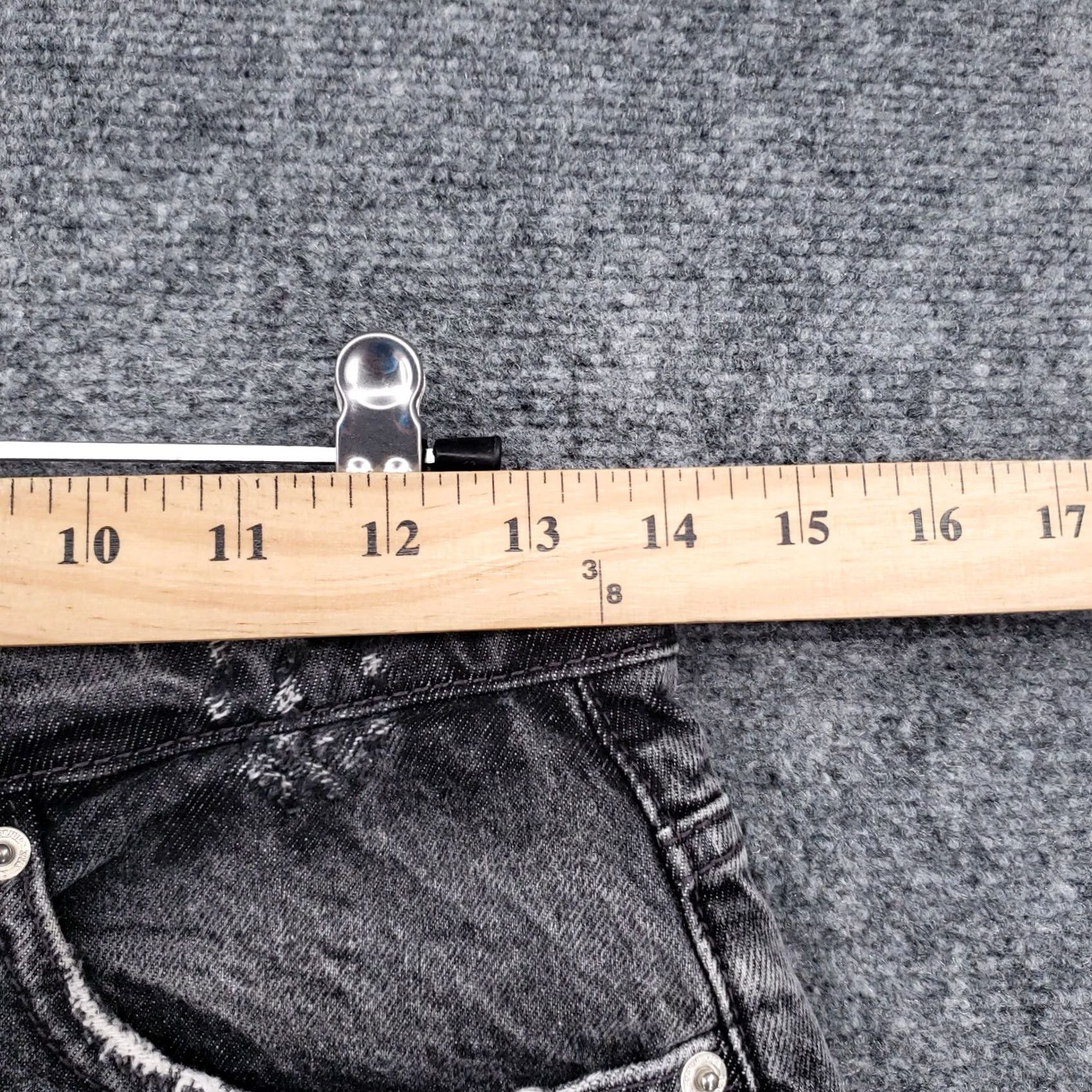 Zara Zara Womens Shorts Gray Hot Pants Hi Rise Cut Off Denim Ripped Dark Wash Jean Size 4 Size 27" / US 4 / IT 40 - 4 Thumbnail