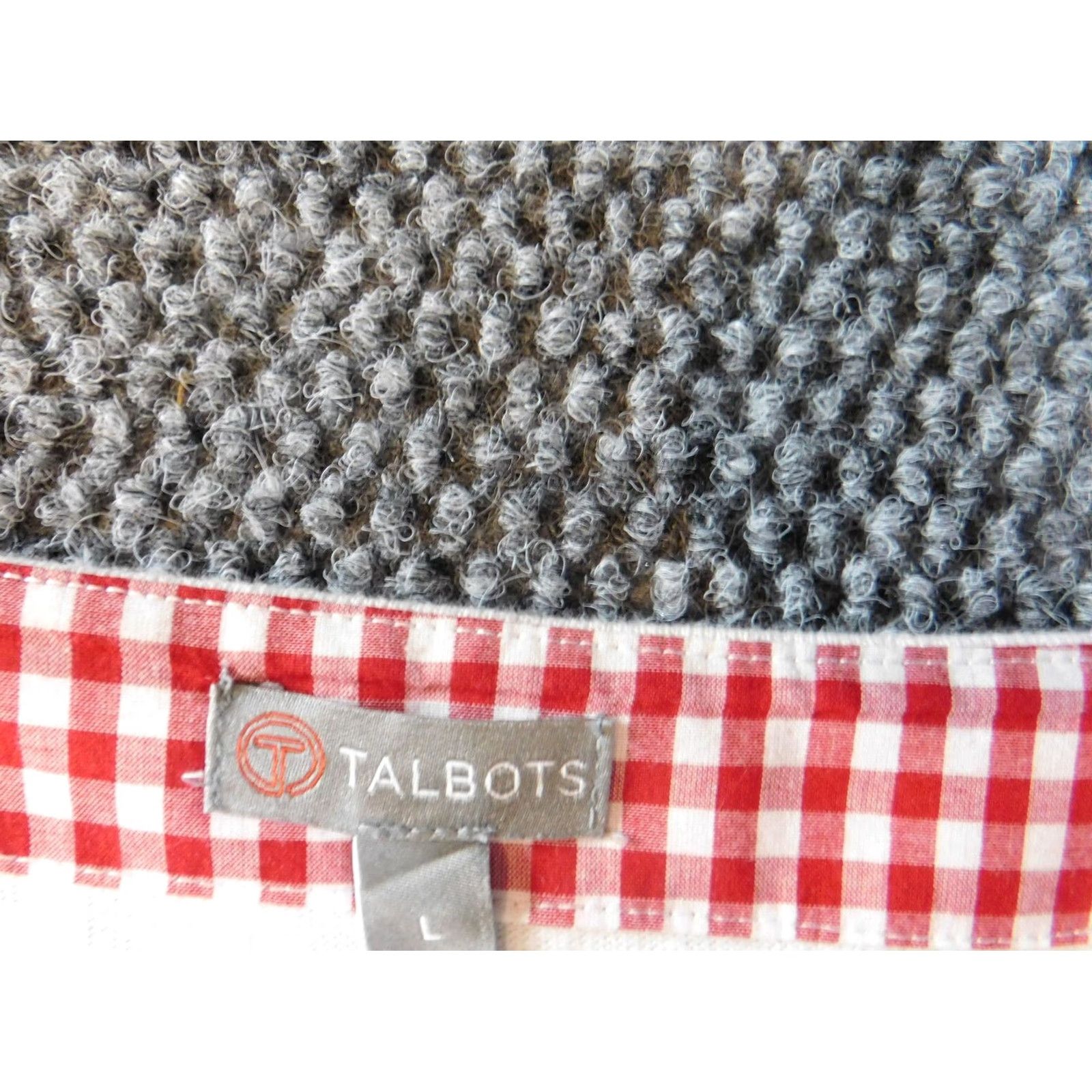 Talbots Talbots Womens Sweater L Red Plaid Knit Crew Neck Pullover Casual Regular Cotton Button Open Vintage: No Size L / US 10 / IT 46 - 5 Thumbnail