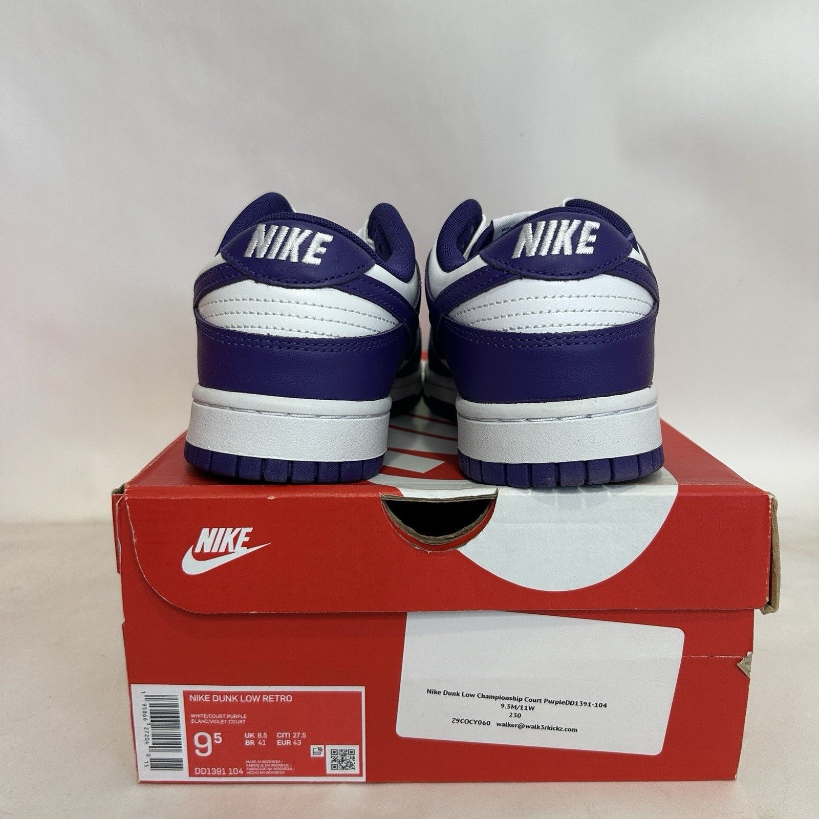 Nike Nike Dunk Low Retro Championship "Court Purple" Size US 9.5 / EU 42-43 - 4 Thumbnail