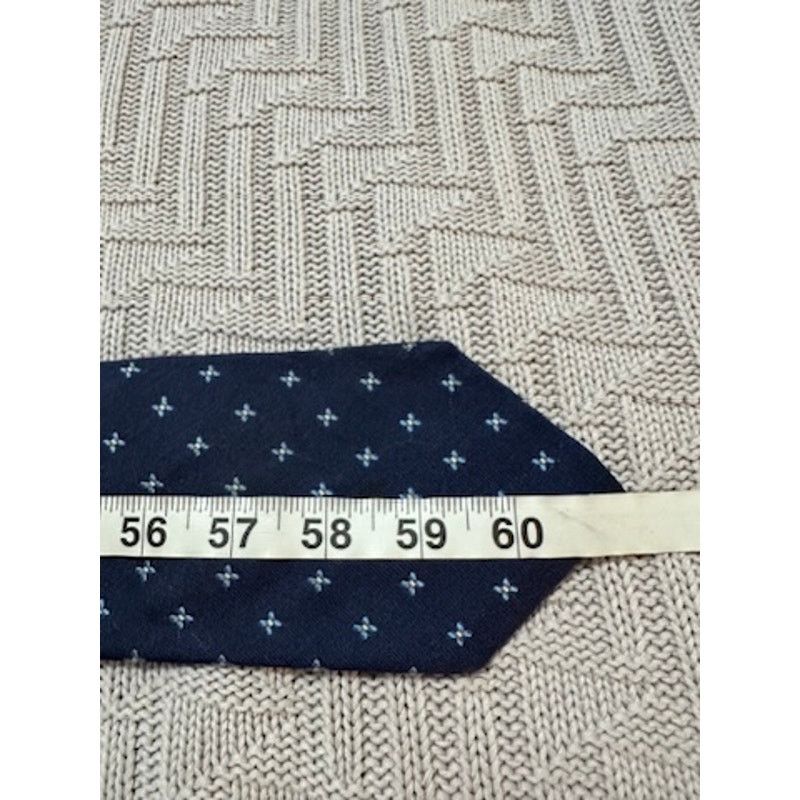 Brooks Brothers Brooks Brothers blue cross print linen silk blend tie Size ONE SIZE - 3 Thumbnail