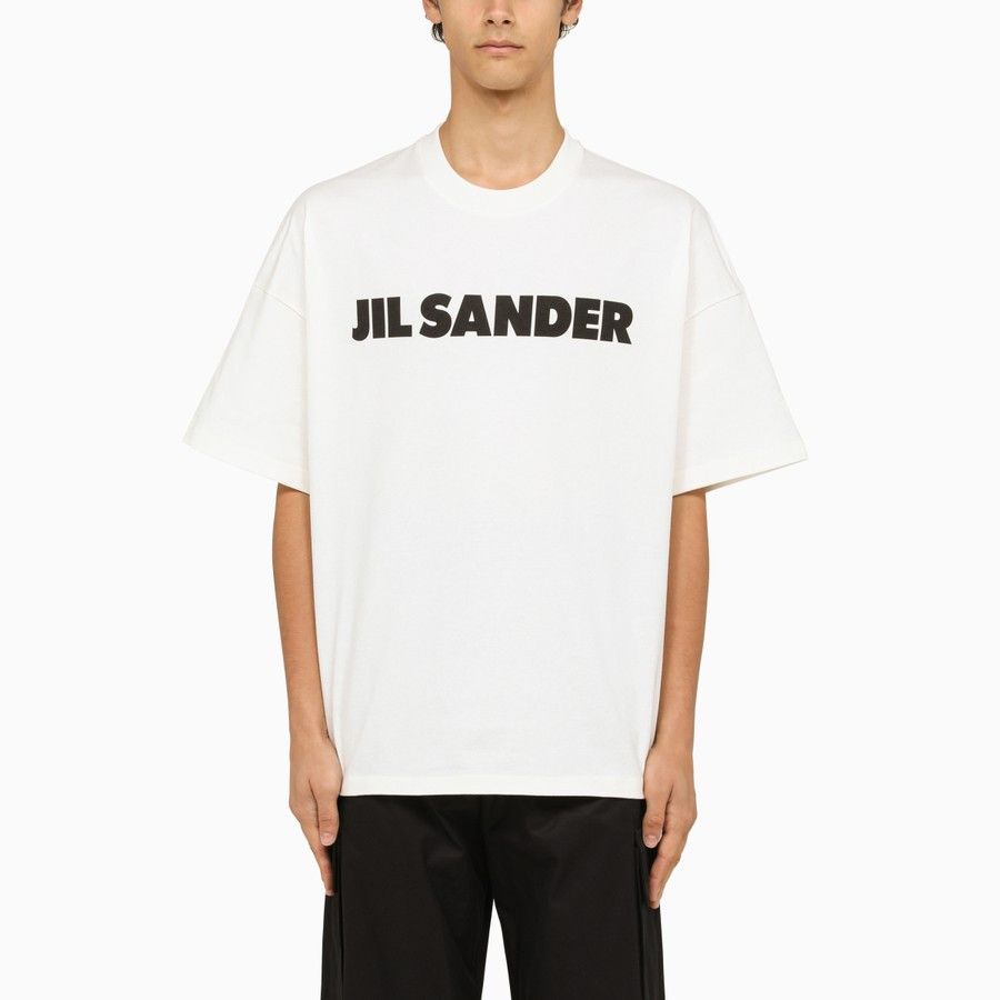 image of Jil Sander O1D2Blof0424 Logo T-Shirt In White, Men's (Size Small)