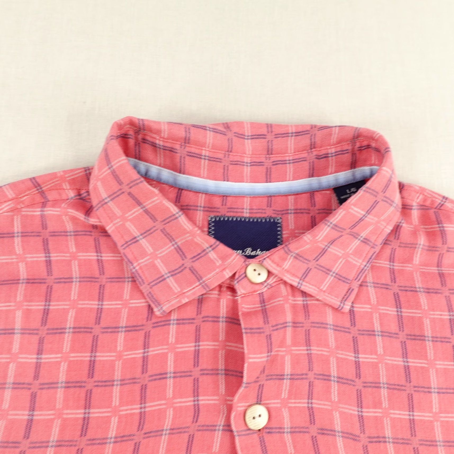 Tommy Bahama Tommy Bahama Shirt Men Large Pink Plaid Hawaiian Silk Blend Camp Button Up Aloha Size US L / EU 52-54 / 3 - 2 Thumbnail
