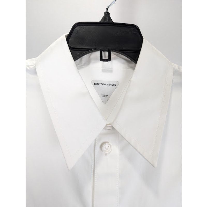 Bottega Veneta o1rshd1 Compact Cotton Poplin Shirt in White Size US L / EU 52-54 / 3 - 3 Thumbnail