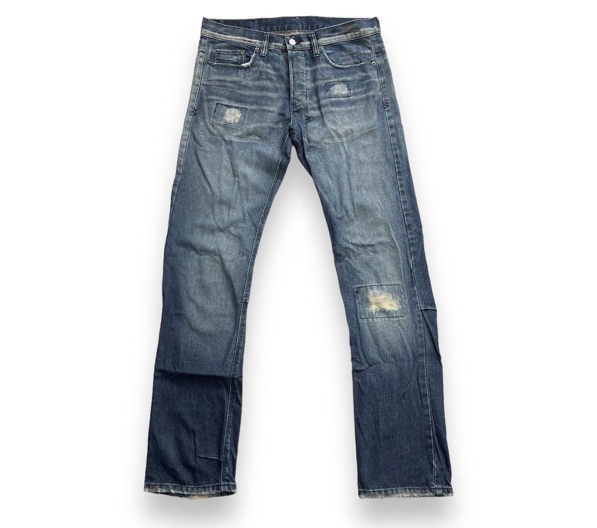 Rare! Y2K Ksubi Distressed Van Wrinkle Design Jeans