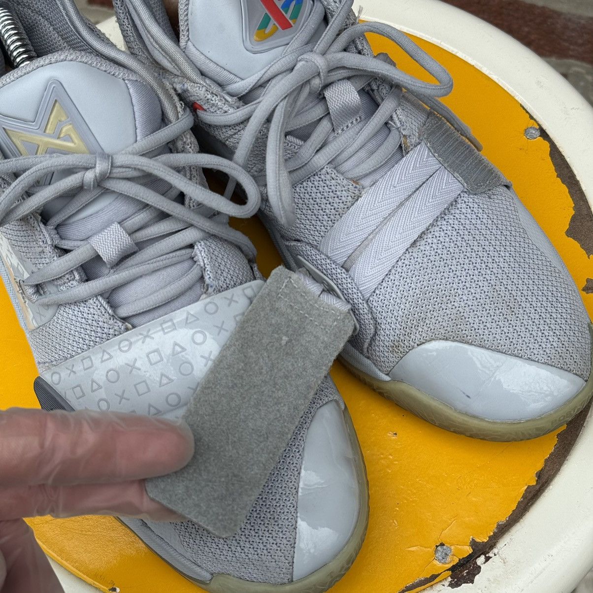Nike × Playstation × Vintage Nike PG 2.5 x PlayStation Grey Sneakers Size 6Y Size US 6 / EU 39 - 8 Thumbnail