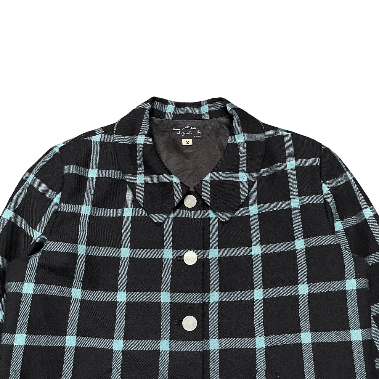 agnes b. Vintage Agnes B. Wool Plaid Cropped Coat Jacket Size M / US 6-8 / IT 42-44 - 2 Thumbnail
