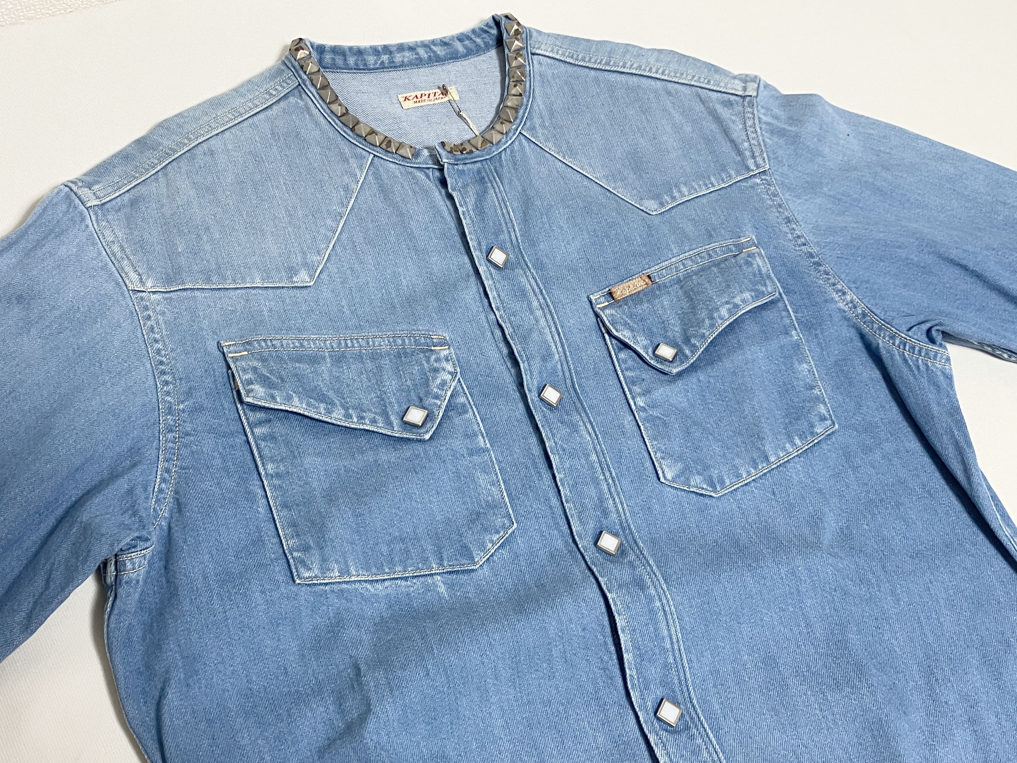 Kapital Kapital 8oz denim band collar studs western shirt indigo 3 Size US L / EU 52-54 / 3 - 8 Thumbnail