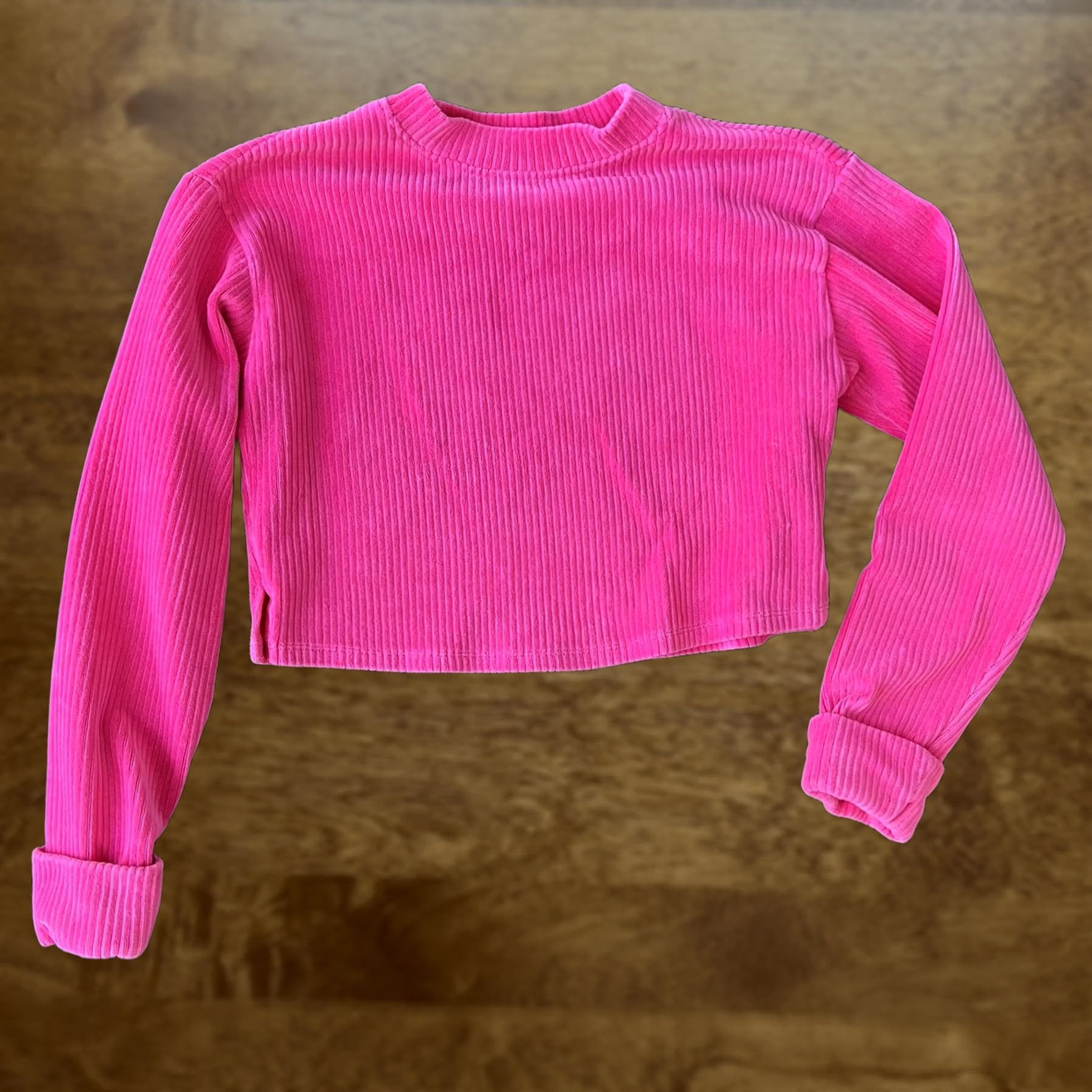 Pinko Standard Attire Sweater Womens Small Pink Ribbed Cropped Long Sleeve Pullover Size S / US 4 / IT 40 - 1 Thumbnail