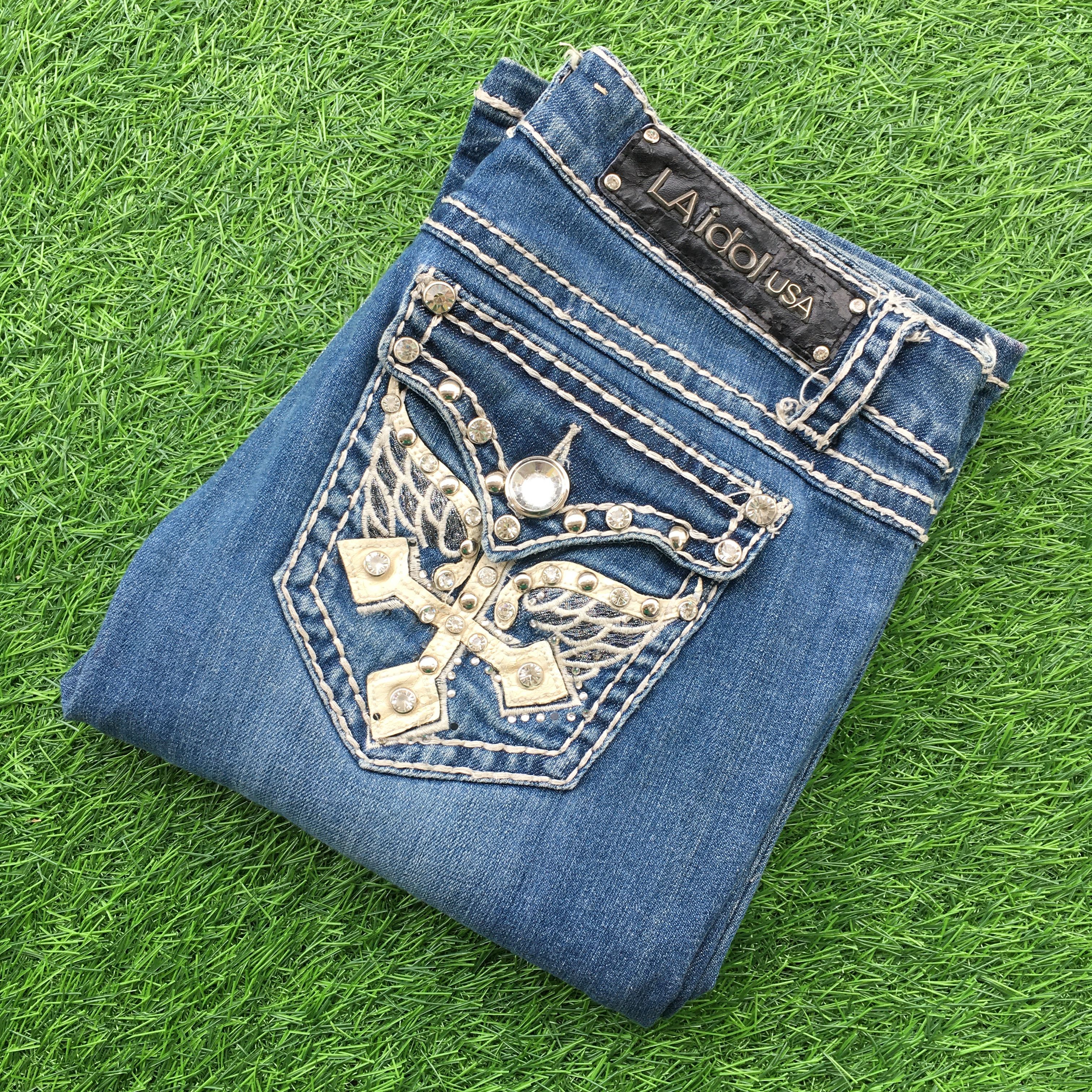 Grace in LA LA Idol USA signature cross boot jeans D-1028 Size 27" / US 4 / IT 40 - 9 Thumbnail